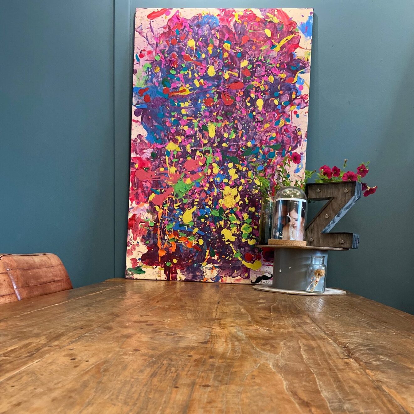 cadeau vaderdag moederdag kinderkunstwerk liefslabel