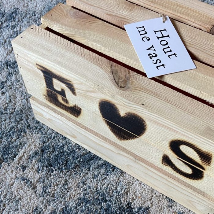 liefslabel enveloppendoos cadeaukistje bruiloft houten kist jubileum origineel persoonlijk