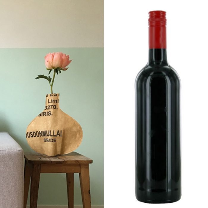 rode wijn met flesvaas lente