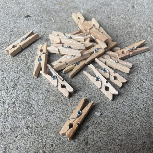 houten knijpers mini knijpertjes liefslabel klein 3 cm x 0.4 cm