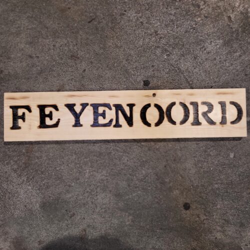 liefslabel tekstbordje Feyenoord