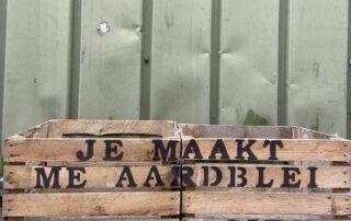 aardbeien aardbeientuintje liefslabel houten kist cadeau cadeaupakket bruiloft verjaardag hoera moederdag vaderdag origineel cadeautip persoonlijk cadeautip