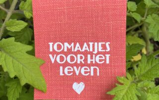 tomatenrek cadeau origineel persoonlijk groen duurzaam tomaten kweken verjaardag trouwdag moederdag bruiloft trouwdag liefs liefslabel