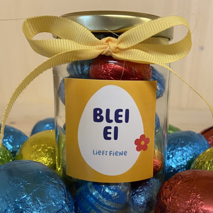 gelukspotje blei ei kleinigheidje pasen iets leuks sturen chocola grappig origineel persoonlijk cadeautje cadeau kado liefslabel