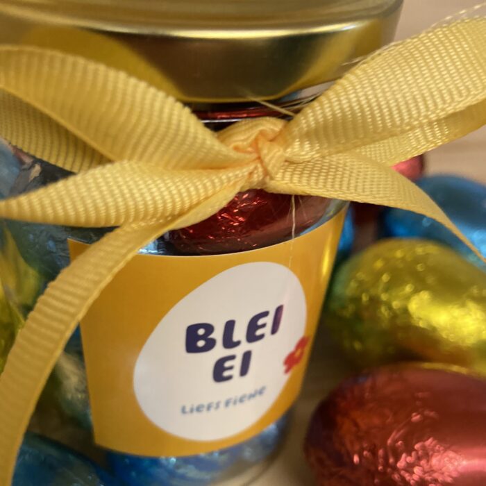 gelukspotje blei ei kleinigheidje pasen iets leuks sturen chocola grappig origineel persoonlijk cadeautje cadeau kado liefslabel