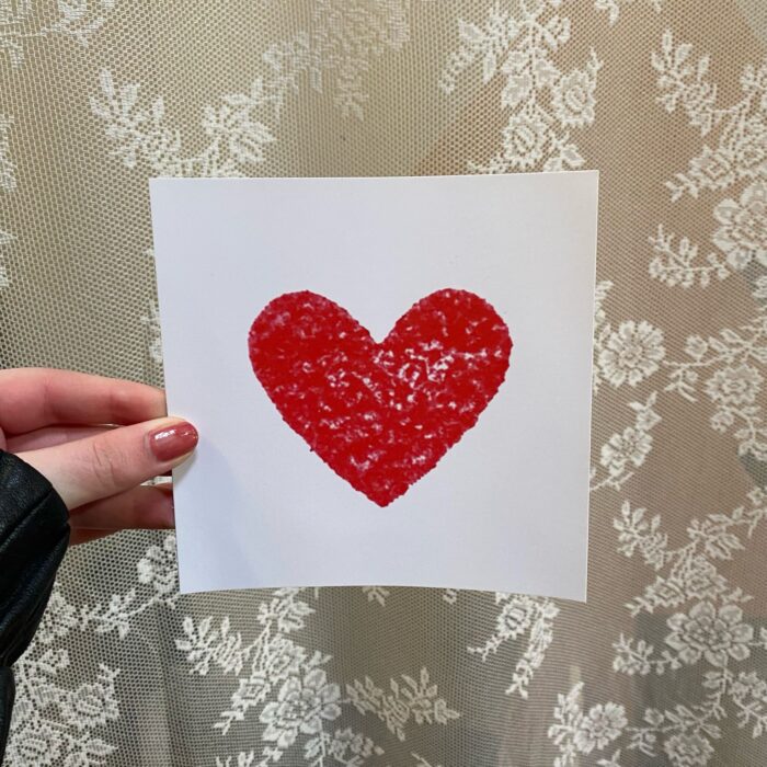 credits DICKENS STYLE Liefs LiefsLabel kaart rood hart stempel liefs liefde