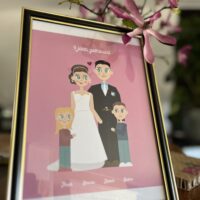 portret familie origineel cadeau bruiloft huwelijk trouwdag liefs liefslabel leuk