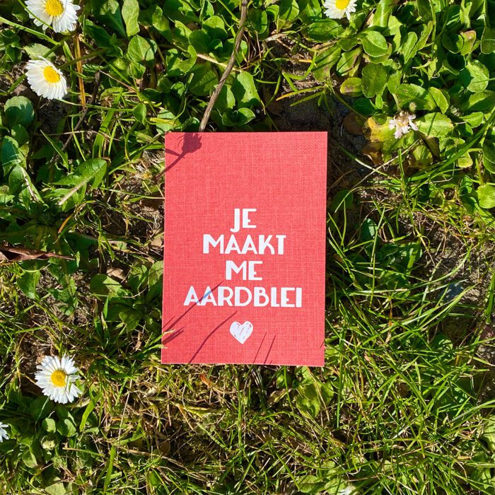 aardblei plantje aardbei liefslabel label aardblei lief cadeau kaartje