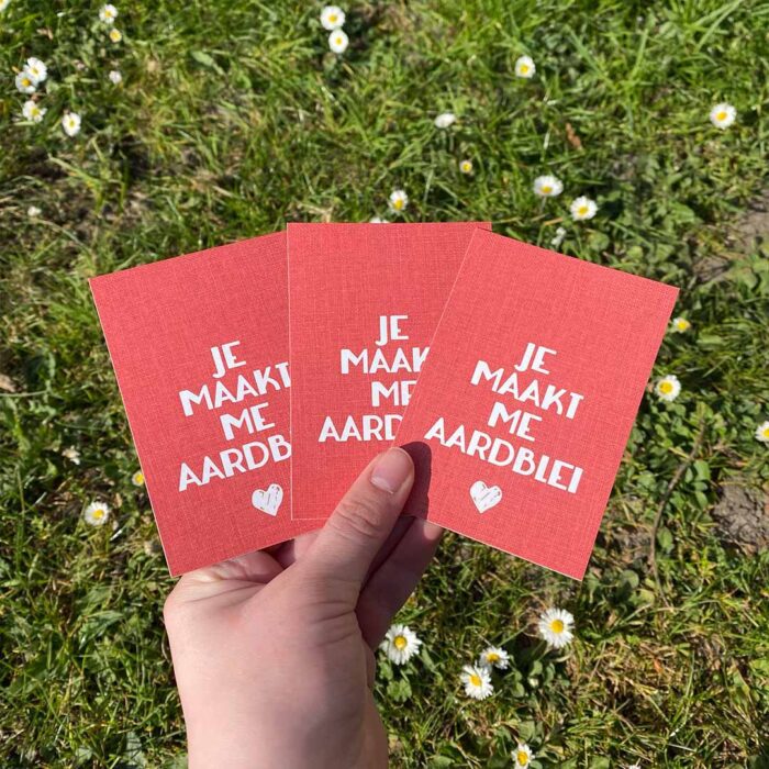 aardblei plantje aardbei liefslabel label aardblei lief cadeau kaartje