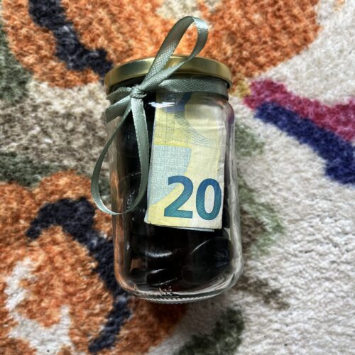 geld transport munt cadeau geven gelukspotje muntdrop verjaardag 9 jaar