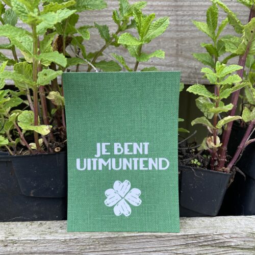 je bent uitmuntend label kaartje kaart liefs liefslabel