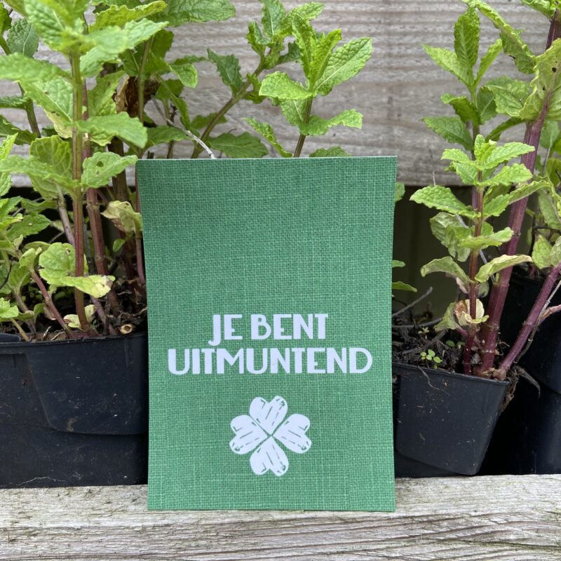 je bent uitmuntend label kaartje kaart liefs liefslabel