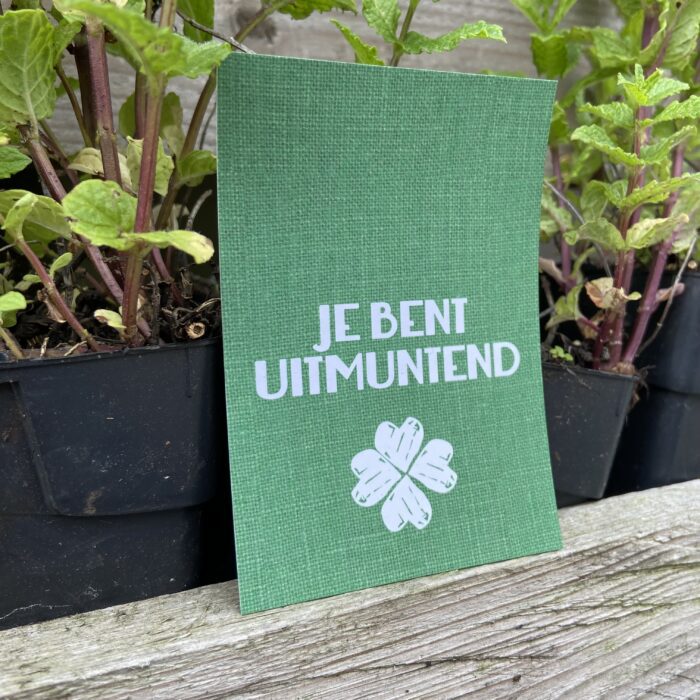 je bent uitmuntend label kaartje kaart liefs liefslabel
