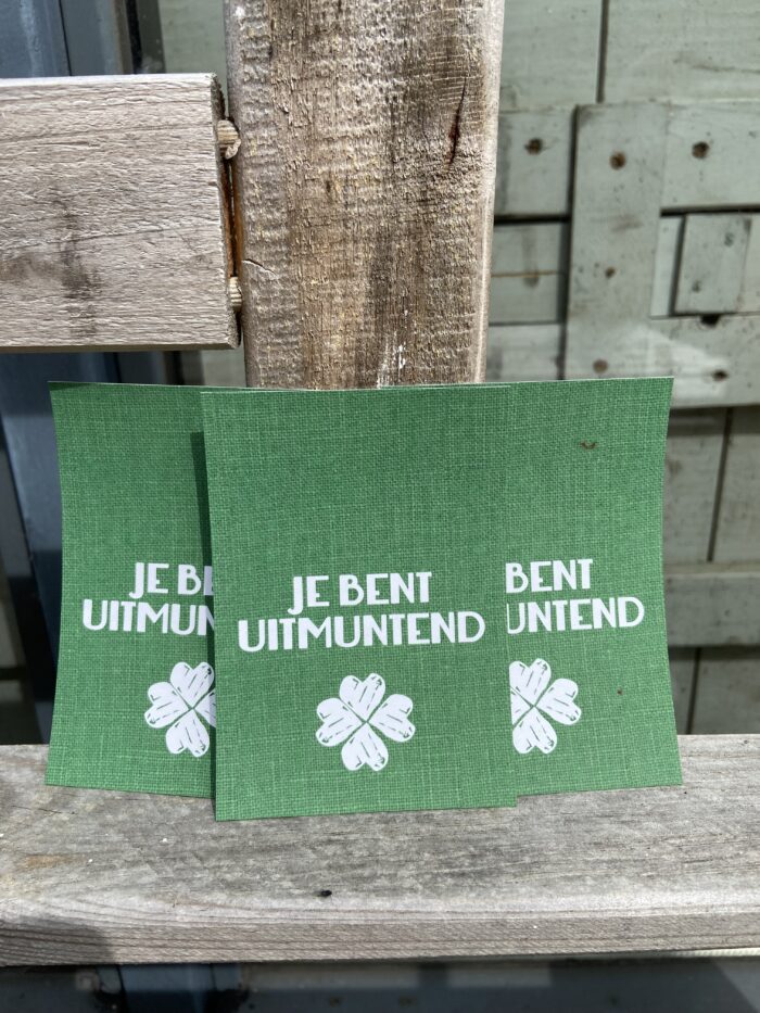 je bent uitmuntend label kaartje kaart liefs liefslabel