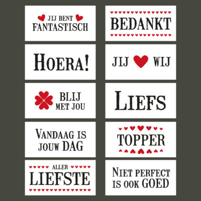 OVERZICHT Jubileumkaarten kanskaarten liefs liefslabel kaartenset