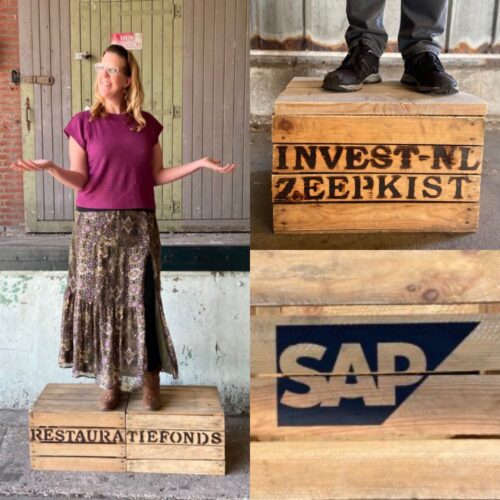 zeepkist presentatie pitch bedrijven props liefslabel houten kist fruitkist kadaster