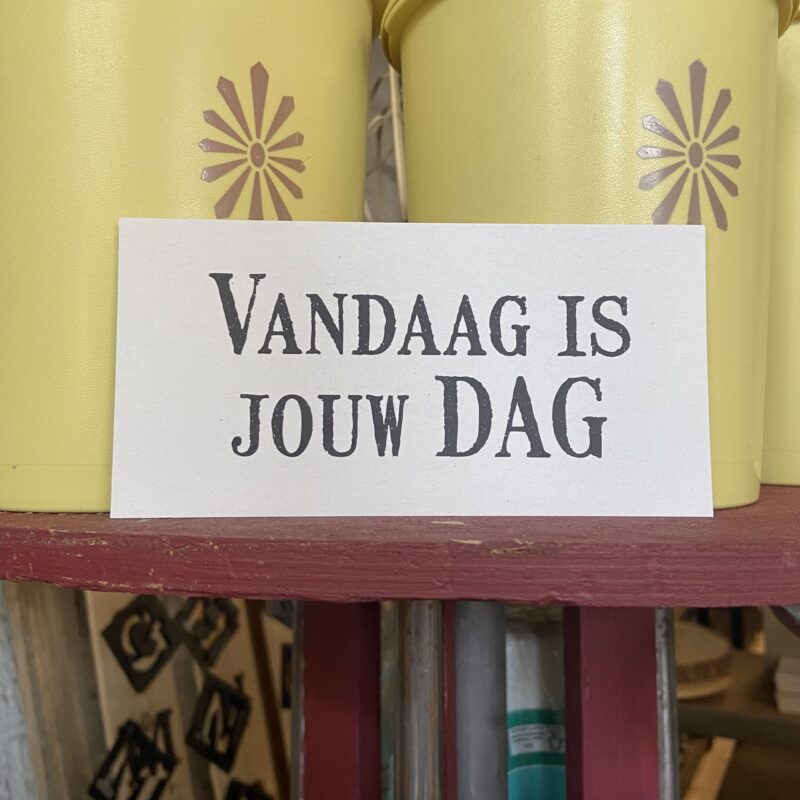 vandaag is jouw dag vintage kaart kaartje geslaagd bruiloft huwelijk sturen klein leuk bedankje liefs label liefslabel juf meester vriendin bedankje zomaar sterkte