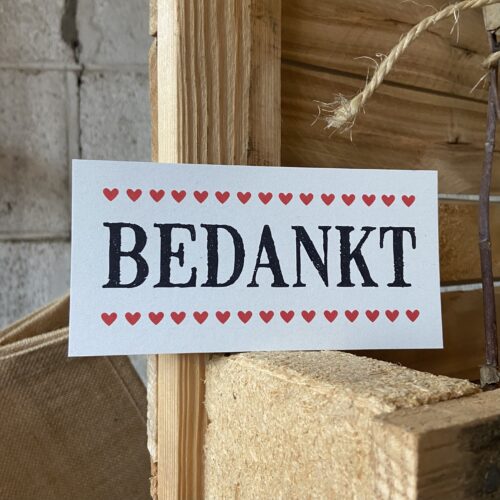 bedankt vintage kaart kaartje sturen klein leuk bedankje liefs label liefslabel juf meester vriendin bedankje
