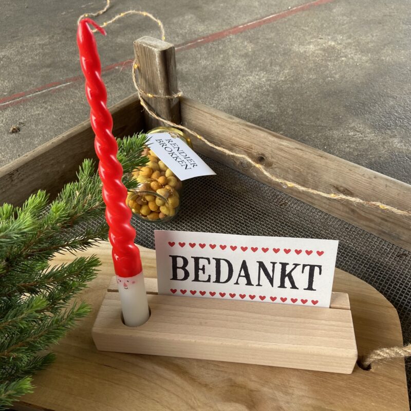 bedankt kaart kerst schilderij origineel persoonlijk liefs liefslabel kerstpakket duurzaam gaasbak