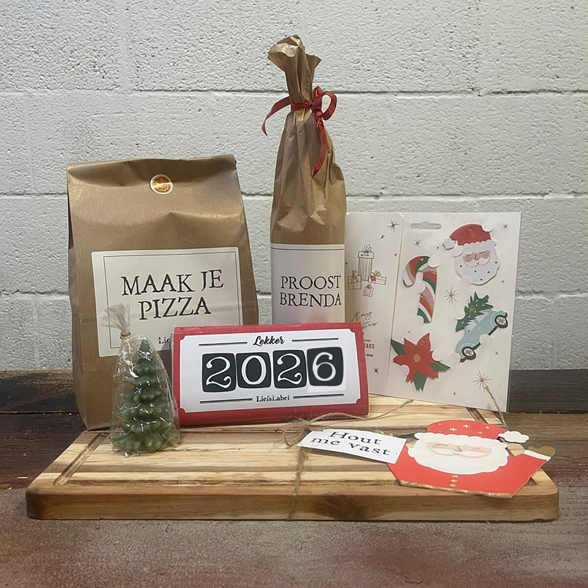 pizza pakket kerstpizza liefs liefslabel origineel persoonlijk kerstpakket logo klassiek leuk tip personeel