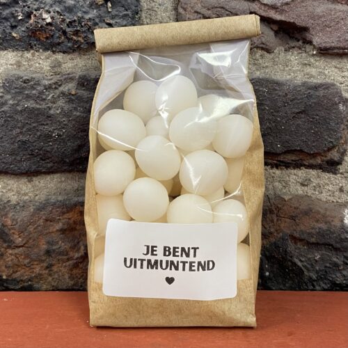 je bent uitmuntend cadeau slagen school juf meester docent klaar geslaagd traktatie feest bedankje