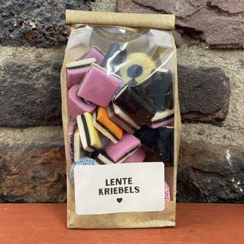 lente kriebels lekker ding snoep engelse drop cadeau kleinigheidje bedankje juf meester moederdag verjaardag traktatie feest bedankje bruiloft