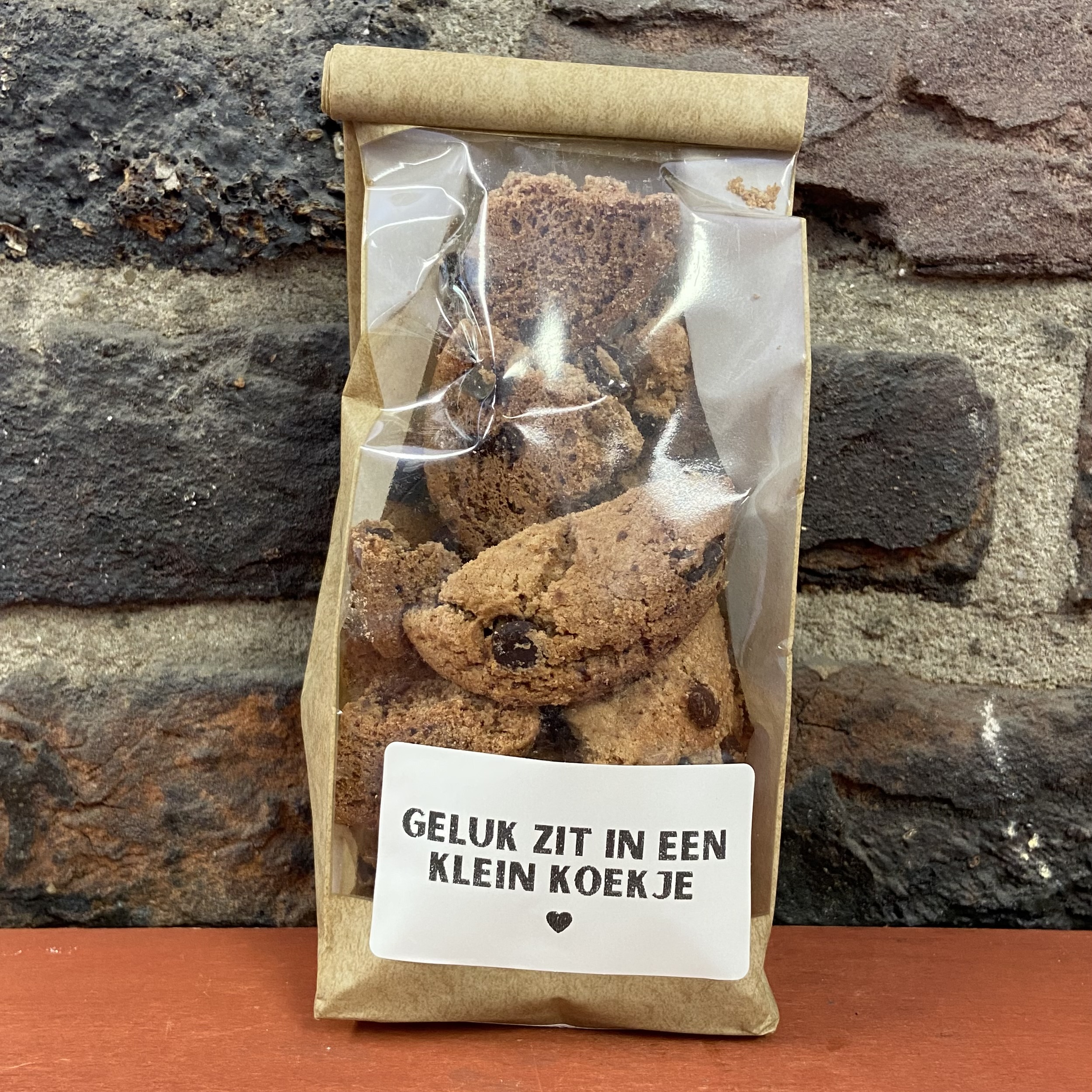 Geluk zit in een klein koekje koek cadeau beterscap traktatie