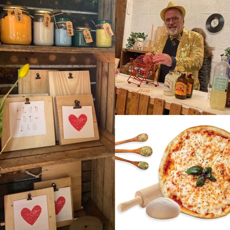 bingoshow pizza workshop creatief cafe alphen aan den rijn creatief vrijgezellenfeest teamuitje kerstborrel minibar ikea liefs liefslabel zuid-holland gezellig nieuwjaarsborrel hooftstraat voormalig pand provak van beijeren