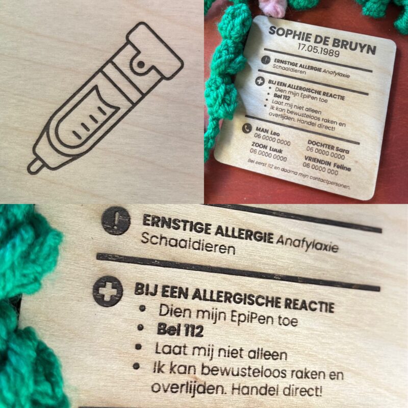 INFO KAART ➸ Ernstige Allergie & EpiPen